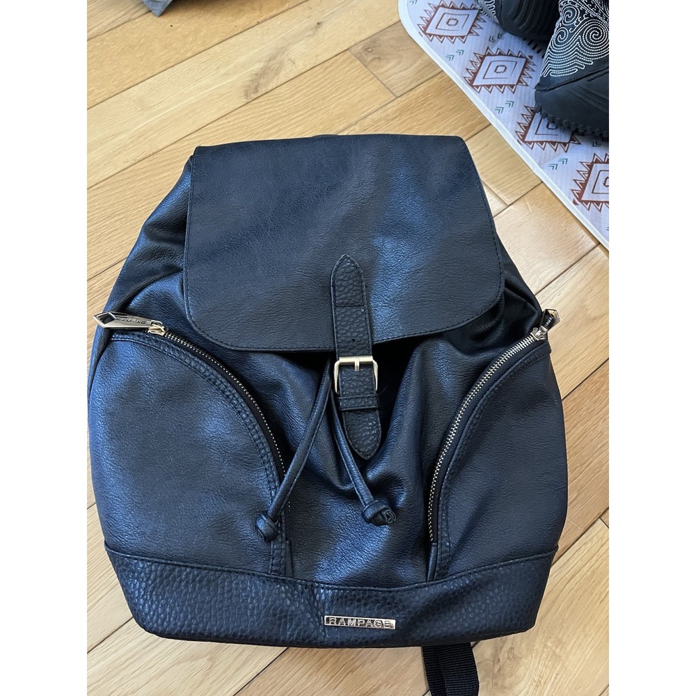 Rampage Women's Black Faux Leather Backpack